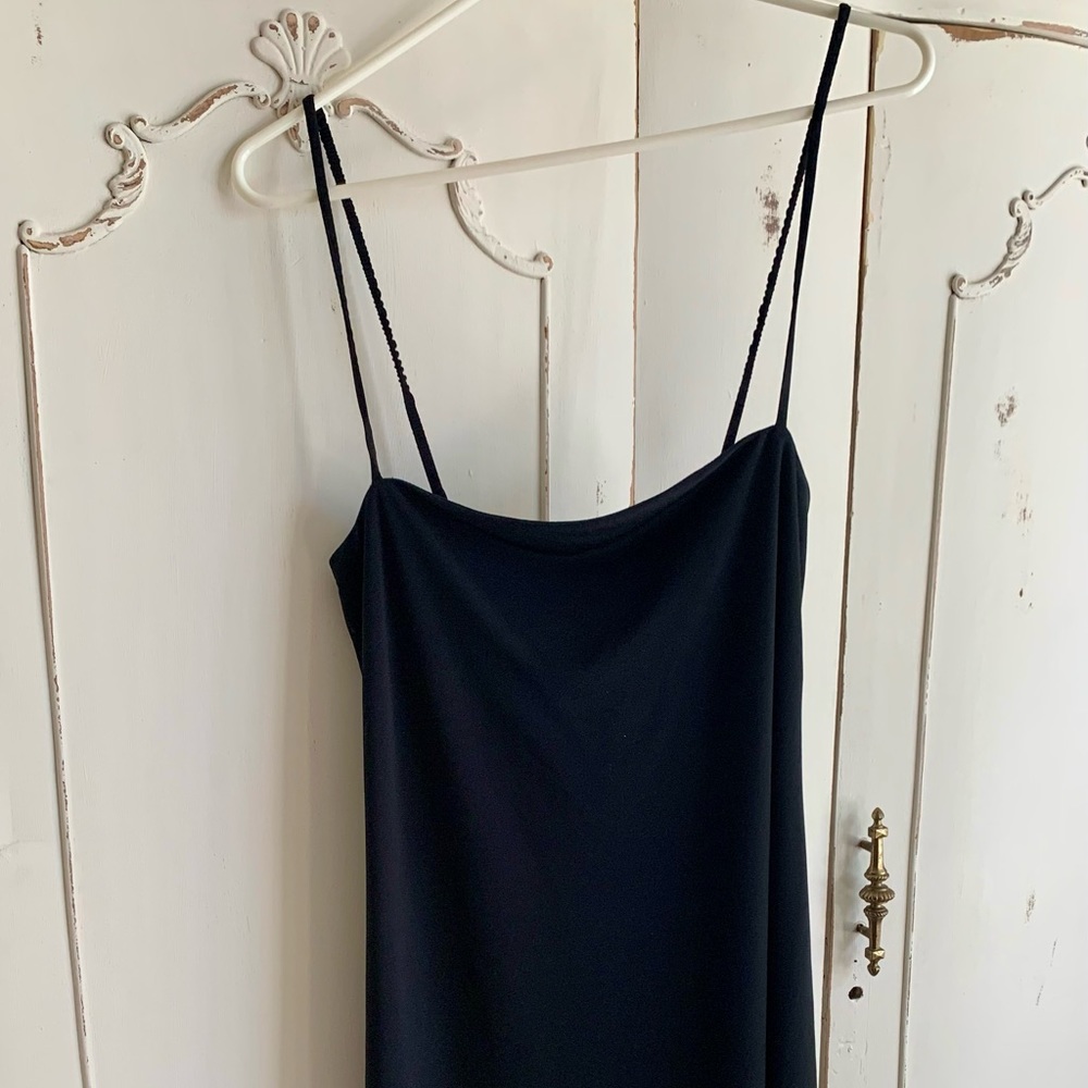 JCrew black cocktail dress.